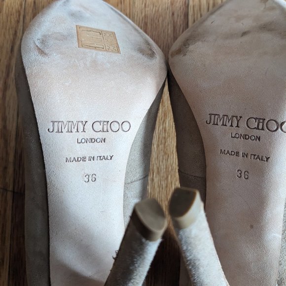 Jimmy Choo nude Bridget suede stilettos - Picture 8 of 9